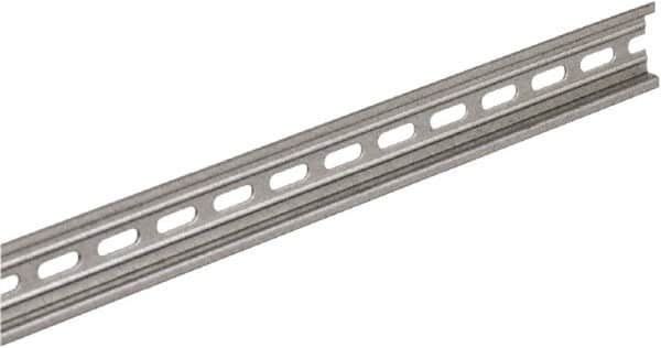 Square D - 12 Inch Long x 0.3 Inch Wide x 1.38 Inch High x Steel DIN Rail - 0.04 Inch Thick - A1 Tooling