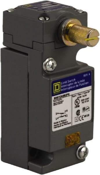 Square D - DPDT, 2NC/2NO, 600 Volt Screw Terminal, Rotary Head Actuator, General Purpose Limit Switch - 1, 2, 4, 6, 12, 13, 6P NEMA Rating, IP67 IPR Rating - A1 Tooling