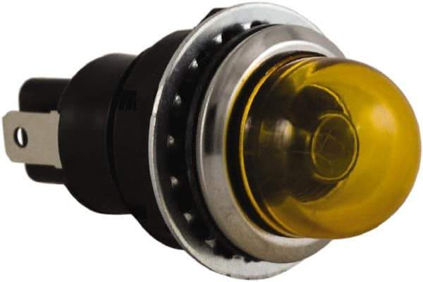 Schneider Electric - 24 V Yellow Lens Incandescent Pilot Light - Round Lens, Dust-tight, Oiltight - A1 Tooling