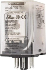 Square D - 8 Pins, 1 hp at 277 Volt & 1/3 hp at 120 Volt, 3 VA Power Rating, Octal Electromechanical Plug-in General Purpose Relay - 10 Amp at 250 VAC, DPDT, 240 VAC at 50/60 Hz, 34.9mm Wide x 50.3mm High x 35.4mm Deep - A1 Tooling