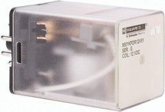 Square D - 8 Pins, 1 hp at 277 Volt & 1/3 hp at 120 Volt, 3 VA Power Rating, Octal Electromechanical Plug-in General Purpose Relay - 10 Amp at 250 VAC, DPDT, 12 VDC, 34.9mm Wide x 50.3mm High x 35.4mm Deep - A1 Tooling