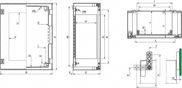 Schneider Electric - Polyester Standard Enclosure Hinge Cover - NEMA 13, 4X, 430mm Wide x 530 mm High x 200mm Deep, Impact Resistant - A1 Tooling