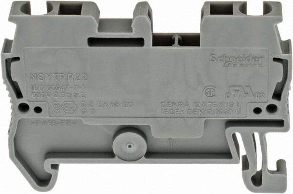 Schneider Electric - 1 Pole, 800 Volt, 24 Amp, -40 to 266°F, DIN Rail Mount, Polyamide Passthrough Terminal Block - 2 Contacts, 28 to 12 AWG Compatibility, 36-1/2mm High - A1 Tooling