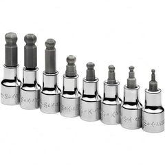 SK - 8 Piece 3/8" Drive Metric Ball Hex Bit Socket Set - A1 Tooling