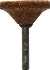 Tru-Maxx - 3/4" Head Diam x 3/16" Thickness, B81, Inverted Cone Cupped End, Aluminum Oxide Mounted Point - Burnt Orange, Medium Grade, 60 Grit, 50,930 RPM - A1 Tooling