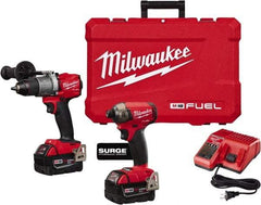 Milwaukee Tool - 18 Volt Cordless Tool Combination Kit - Includes Hammer Drill & 1/4" Hex Impact Driver, Lithium-Ion Battery Included - A1 Tooling