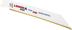 Lenox - 6" Long x 3/4" Thick, Bi-Metal Reciprocating Saw Blade - Tapered Profile, 10 TPI, Toothed Edge, Universal Shank - A1 Tooling