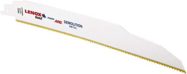 Lenox - 9" Long x 7/8" Thick, Bi-Metal Reciprocating Saw Blade - Tapered Profile, 10 TPI, Toothed Edge, Universal Shank - A1 Tooling