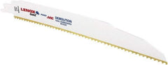 Lenox - 9" Long x 7/8" Thick, Bi-Metal Reciprocating Saw Blade - Tapered Profile, 6 TPI, Toothed Edge, Universal Shank - A1 Tooling