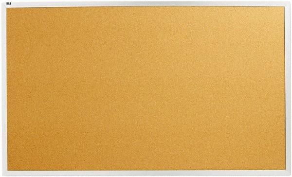 Quartet - 60" Wide x 36" High Open Cork Bulletin Board - Natural Cork over Fiberboard, Aluminum Frame - A1 Tooling