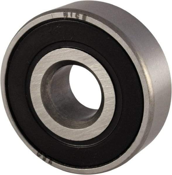 Nice - 5/8" Bore Diam, 1-3/8" OD, Double Seal Semi Ground Extra Light Radial Ball Bearing - 7/16" Wide, 1 Row, Round Bore, 850 Lb Static Capacity, 940 Lb Dynamic Capacity - A1 Tooling