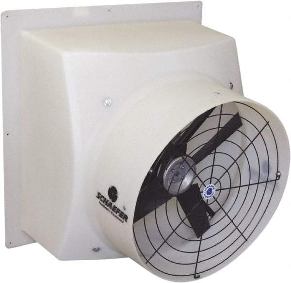 Schaefer Ventilation Equipment - 20" Blade, Direct Drive, 1/2 hp, 4,970 CFM, TEAO Exhaust Fan - 24-3/4" Opening Height x 23-1/2" Opening Width, 4.8/2.4 Amp, 1 Speed, Single Phase - A1 Tooling