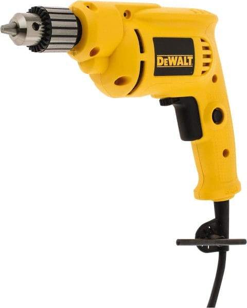 DeWALT - 3/8" Keyed Chuck, 2,800 RPM, Pistol Grip Handle Electric Drill - 7 Amps, 120 Volts, Reversible - A1 Tooling