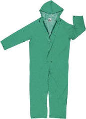 MCR Safety - Size 4XL, Green, Rain Coverall - 60" Chest, Snap Ankle, Take Up Snaps Wrist - A1 Tooling