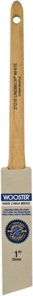 Wooster Brush - 1" Angled Hog Sash Brush - 2-3/16" Bristle Length, 6-1/2" Maple Rattail Handle - A1 Tooling