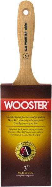 Wooster Brush - 3" Oval Synthetic Varnish Brush - 3-7/16" Bristle Length, 6-1/4" Maple Beavertail Handle - A1 Tooling