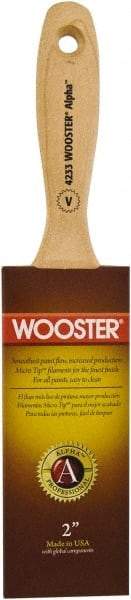 Wooster Brush - 2" Flat Synthetic Varnish Brush - 2-11/16" Bristle Length, 6-1/2" Maple Beavertail Handle - A1 Tooling