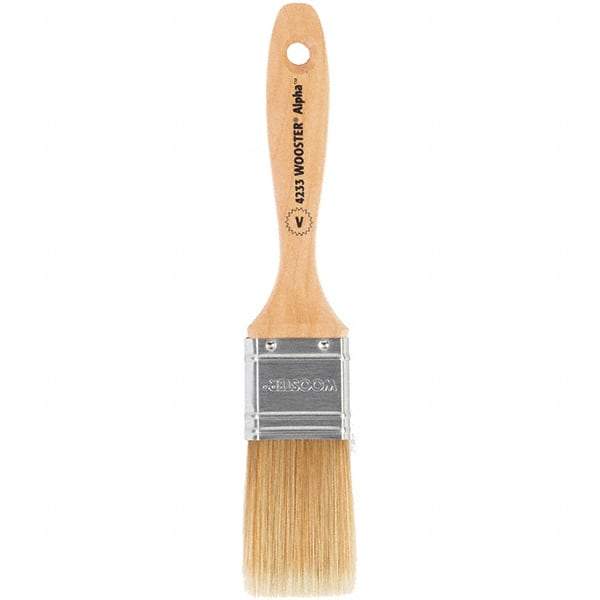 Wooster Brush - 1-1/2" Flat Synthetic Varnish Brush - 2-7/16" Bristle Length, 6-1/2" Maple Beavertail Handle - A1 Tooling