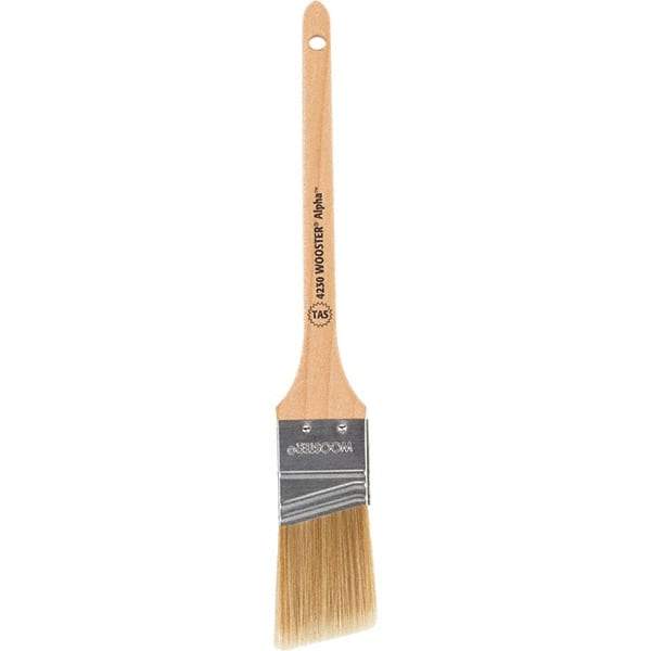 Wooster Brush - 1-1/2" Angled Synthetic Sash Brush - 2-3/16" Bristle Length, 8" Maple Rattail Handle - A1 Tooling