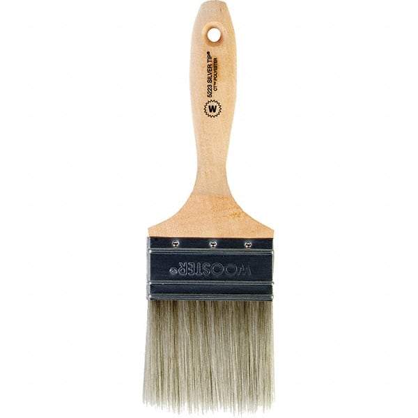 Wooster Brush - 3" Flat Synthetic Wall Brush - 3-3/16" Bristle Length, 5-11/16" Wood Beavertail Handle - A1 Tooling