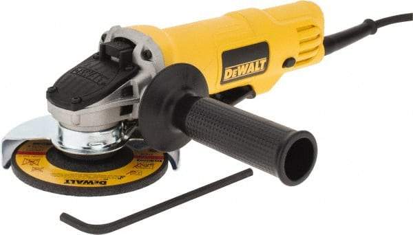 DeWALT - 4-1/2" Wheel Diam, 12,000 RPM, Corded Angle & Disc Grinder - 5/8-11 Spindle, 120 Volts, 7.5 Amps - A1 Tooling