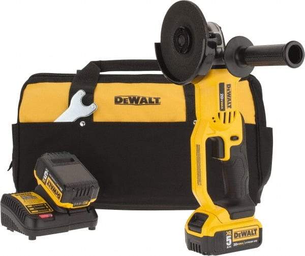 DeWALT - 4-1/2" Wheel Diam, 7,000 RPM, Cordless Angle & Disc Grinder - 5/8" Spindle - A1 Tooling