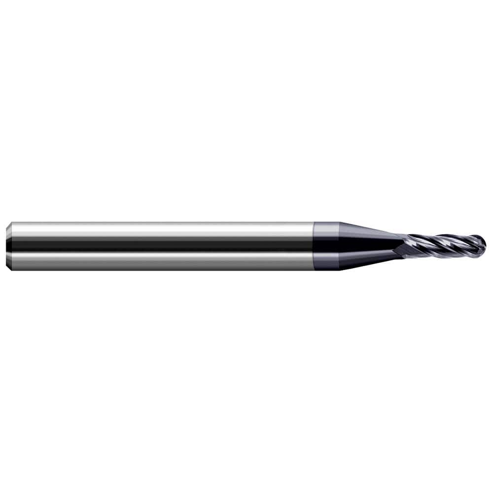 Harvey Tool - Ball End Mills; Mill Diameter (Decimal Inch): 0.0050 ; Number of Flutes: 2 ; Length of Cut (Inch): 1/64 ; Length of Cut (Decimal Inch): 0.0150 ; Material: Solid Carbide ; Overall Length (Inch): 1-1/2 - Exact Industrial Supply