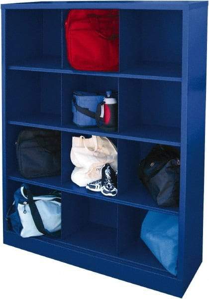 Sandusky Lee - 4 Shelf, Closed Shelving Cubby Cabinet - 46 Inch Wide x 18 Inch Deep x 66 Inch High, Blue - A1 Tooling