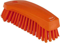 Vikan - 1.3" Bristle Length, Polyester Scrub Brush - 3" Wide Head, 8" OAL, Orange, Polypropylene Block - A1 Tooling