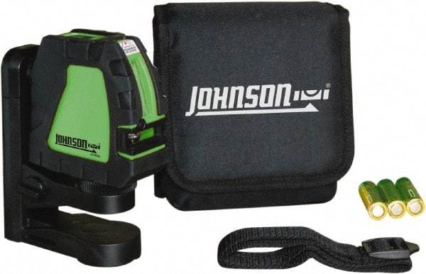 Johnson Level & Tool - 2 Beam 200' (Interior) Max Range Self Leveling Cross Line Laser - Green Beam, 1/8" at 35' Accuracy, 4-1/8" Long x 4-1/8" Wide x 1-15/16" High, Battery Included - A1 Tooling