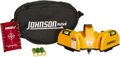 Johnson Level & Tool - 2 Beam 65' (Interior) Max Range Line Laser Level - Red Beam, 1/16" at 20' Accuracy, 6-1/2" Long x 4" Wide x 6-1/2" High, Battery Included - A1 Tooling