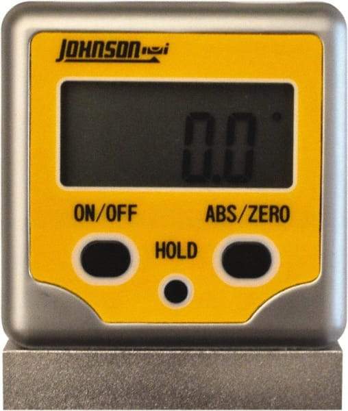 Johnson Level & Tool - (2) 180° Measuring Range, Magnetic Base Digital Protractor - 0.10° Resolution, Accuracy Up to 0.10°, CR2032 Lithium Battery Not Included - A1 Tooling