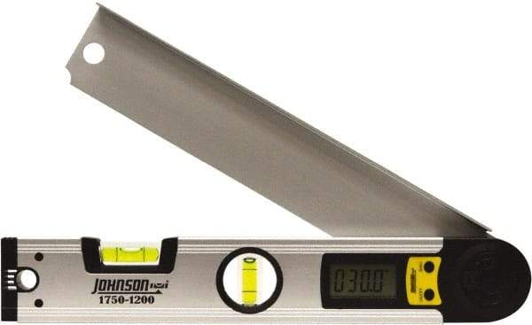 Johnson Level & Tool - 225° Measuring Range, Digital Protractor - 0.1° Resolution, 12 Inch Long Blade, Accuracy Up to 0.3°, CR2032 Lithium Battery Not Included - A1 Tooling