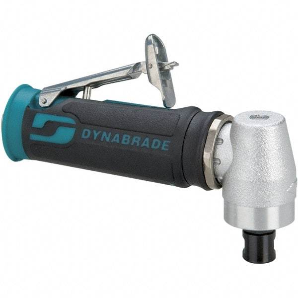 Dynabrade - 1/4" Collet, Angle Handle, Air Angle Die Grinder - 15,000 RPM, Rear Exhaust, 23 CFM, 0.4 hp, 90 psi, 1/4 NPT Inlet - A1 Tooling