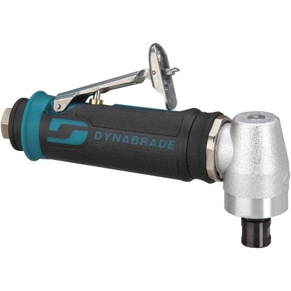 Dynabrade - 1/4" Collet, Angle Handle, Air Angle Die Grinder - 20,000 RPM, Rear Exhaust, 26 CFM, 0.4 hp, 90 psi, 1/4 NPT Inlet - A1 Tooling