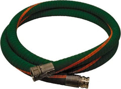 Alliance Hose & Rubber - 1-1/2" ID x 1.97" OD x 10' OAL, Cam & Groove Chemical Handling Hose - 200 Max Working psi, -40 to 150°F, 5" Bend Radius, 1-1/2" Fitting, Green - A1 Tooling