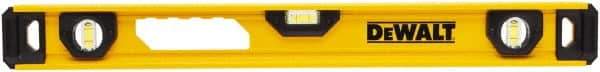 DeWALT - Magnetic 24" Long 3 Vial I-Beam Level - Aluminum, Yellow - A1 Tooling