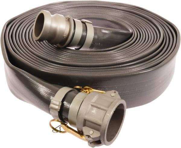 Continental ContiTech - 3" ID x 3.27 OD, 50 Working psi, Gray Pliovic Hose, Lays Flat - 25' Long, -10 to 150°F - A1 Tooling