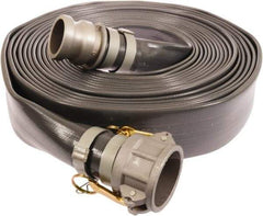 Continental ContiTech - 3" ID x 3.27 OD, 50 Working psi, Gray Pliovic Hose, Lays Flat - 50' Long, -10 to 150°F - A1 Tooling