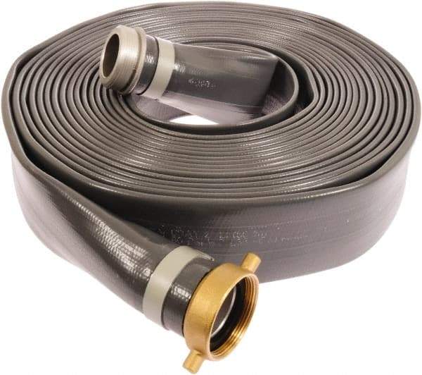 Continental ContiTech - 1-1/2" ID x 1.72 OD, 90 Working psi, Gray Pliovic Hose, Lays Flat - 100' Long, -10 to 150°F - A1 Tooling