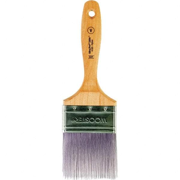 Wooster Brush - 3" Flat Synthetic Varnish Brush - 3-3/16" Bristle Length, 6-1/2" Maple Beavertail Handle - A1 Tooling