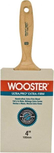 Wooster Brush - 4" Flat Synthetic Wall Brush - 3-15/16" Bristle Length, 6-1/4" Maple Beavertail Handle - A1 Tooling