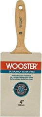 Wooster Brush - 4" Flat Synthetic Wall Brush - 3-15/16" Bristle Length, 6-1/4" Maple Beavertail Handle - A1 Tooling