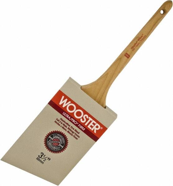 Wooster Brush - 3-1/2" Angled Nylon/Polyester Sash Brush - 3-3/16" Bristle Length, 8" Maple Rattail Handle - A1 Tooling