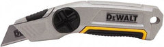 DeWALT - Fixed Utility Knife - 2-1/2" Bi-Metal Blade, Yellow & Silver Metal Handle, 1 Blade Included - A1 Tooling