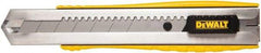 DeWALT - Snap Utility Knife - 1/4" Carbon Steel Blade, Yellow & Silver Plastic/Stainless Steel Handle, 1 Blade Included - A1 Tooling