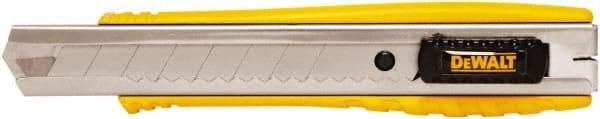 DeWALT - Snap Utility Knife - 1/4" Carbon Steel Blade, Yellow & Silver Plastic/Stainless Steel Handle, 1 Blade Included - A1 Tooling