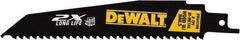 DeWALT - 6" Long x 1" Thick, High Speed Steel Reciprocating Saw Blade - Tapered Profile, 6 TPI, Toothed Edge, Universal Shank - A1 Tooling