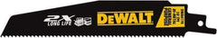 DeWALT - 6" Long x 1" Thick, High Speed Steel Reciprocating Saw Blade - Straight Profile, 10 TPI, Toothed Edge, Universal Shank - A1 Tooling