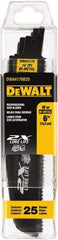 DeWALT - 6" Long x 1" Thick, High Speed Steel Reciprocating Saw Blade - Straight Profile, 10 TPI, Toothed Edge, Universal Shank - A1 Tooling